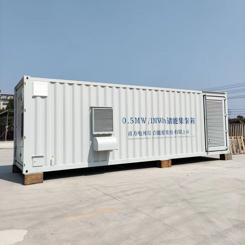 500KW 1mw نظام تخزين بطارية الليثيوم في الهواء الطلق طاقة الرياح الشمسية عاكس الهجينة محطة توليد الطاقة الشبكة الصغيرة لInd