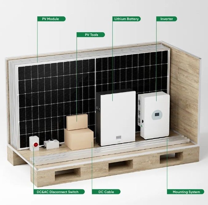 نظام الطاقة الشمسية الهجينة الكامل 3 مرحلة 5Kw 8Kw 10Kw 48V على وخارج الشبكة نظام الطاقة الشمسية الهجينة للوطن