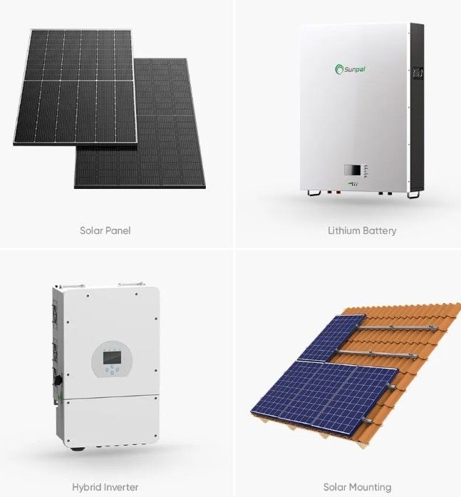 تخزين 10000W نظام الطاقة الشمسية 120v 240v مرحلة منفصلة 8KW 10KW 20KW 30KW 50KW نظام الطاقة الشمسية 10 Kw الهجينة