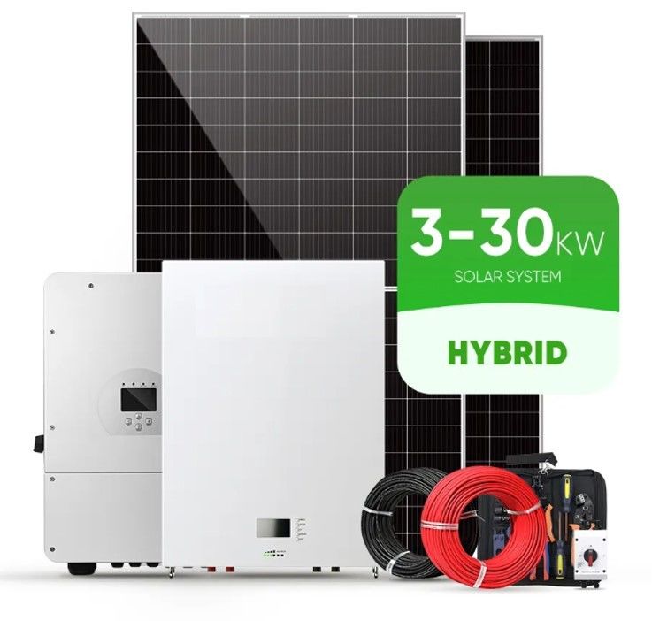 تخزين 10000W نظام الطاقة الشمسية 120v 240v مرحلة منفصلة 8KW 10KW 20KW 30KW 50KW نظام الطاقة الشمسية 10 Kw الهجينة