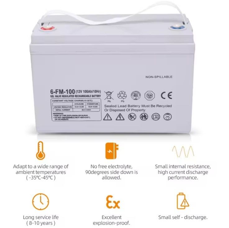 صمام دورة عميقة قابلة للتنظيم قابلة لإعادة الشحن 65ah 75ah 85ah 100ah 150ah 200ah 12 فولت 12v Gel بطاريات حمض الرصاص المختومة الشمسية